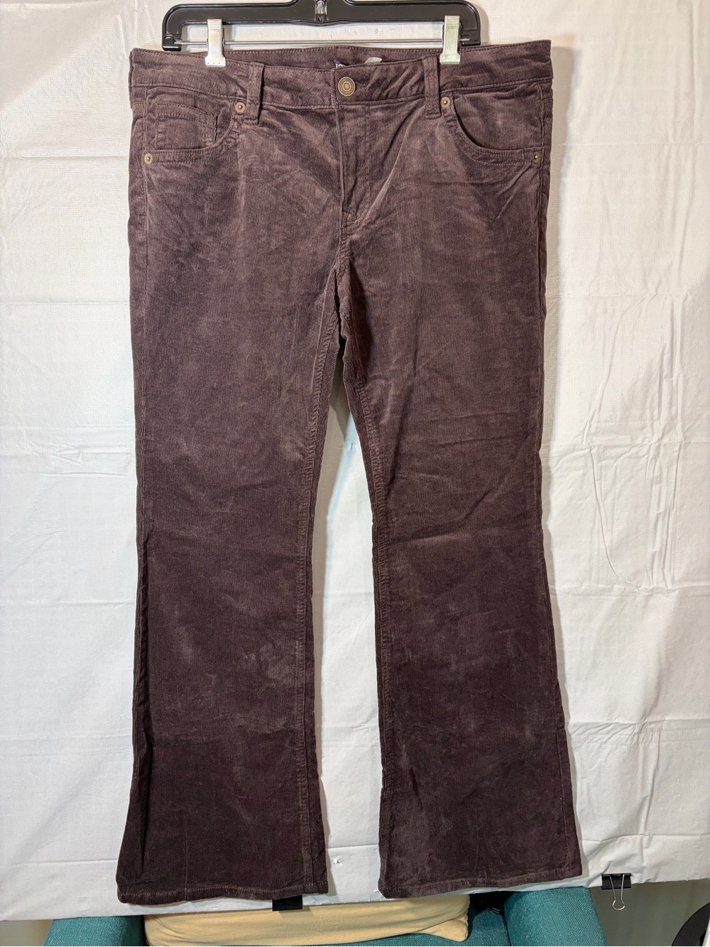 210. H&M Corduroy Flared Low Rise Pants in Dark Brown